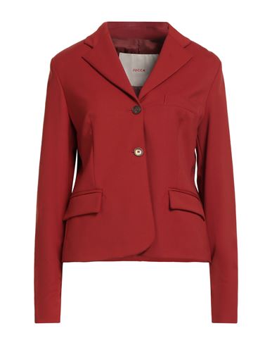 Jucca Woman Blazer Brick Size 10 Polyester, Virgin Wool, Elastane In Red