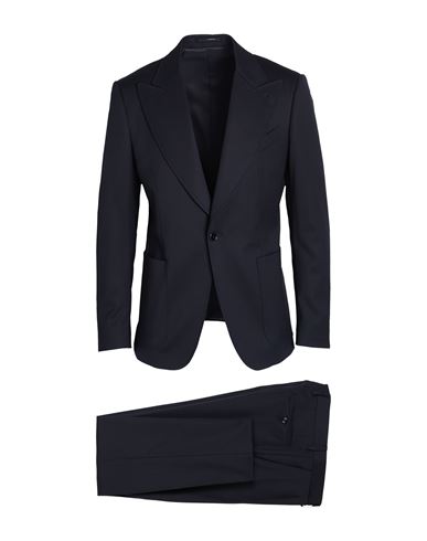 Lardini Man Suit Navy Size 40 Wool, Elastane In Blue