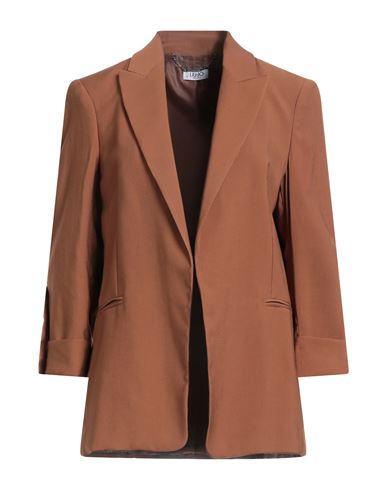 Liu •jo Woman Blazer Brown Size 8 Viscose, Polyester In Brown
