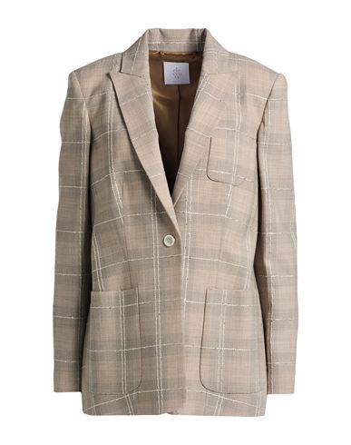 Eleventy Woman Blazer Taupe Size 2 Wool, Elastane, Polyester, Viscose In Gray