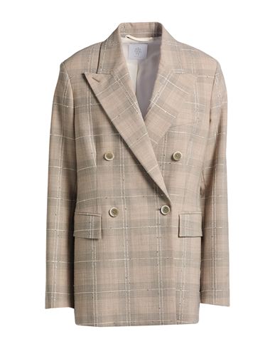 Eleventy Woman Blazer Taupe Size 6 Wool, Elastane, Polyester, Viscose In Gray