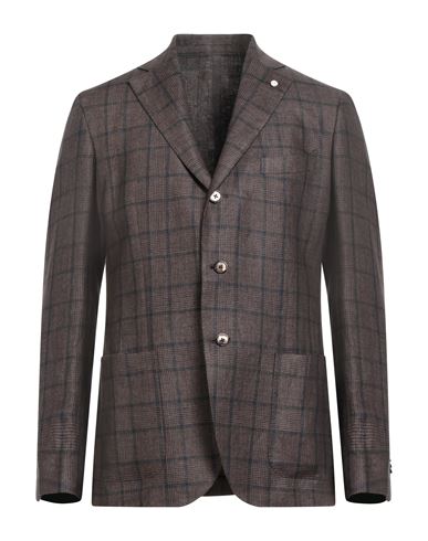 Luigi Bianchi Mantova Man Blazer Dark Brown Size 40 Linen In Brown