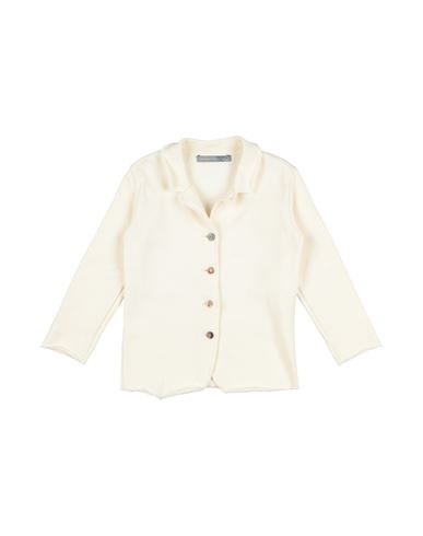 Minimu' Toddler Girl Blazer Cream Size 4 Cotton, Elastane In Neutral