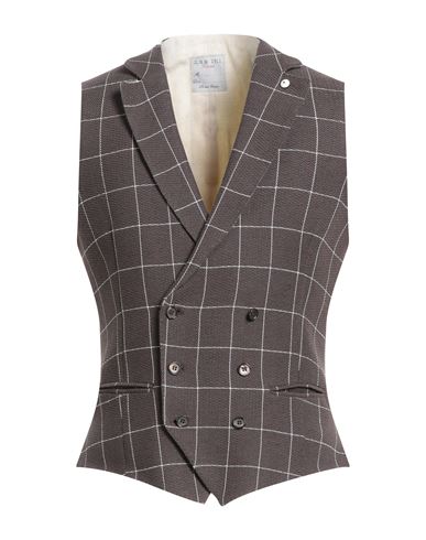 L.b.m 1911 L. B.m. 1911 Man Tailored Vest Brown Size 44 Cotton, Linen In Gray