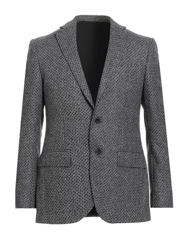Lubiam Man Blazer Charcoal Size 42 Wool, Cotton, Cashmere In Gray