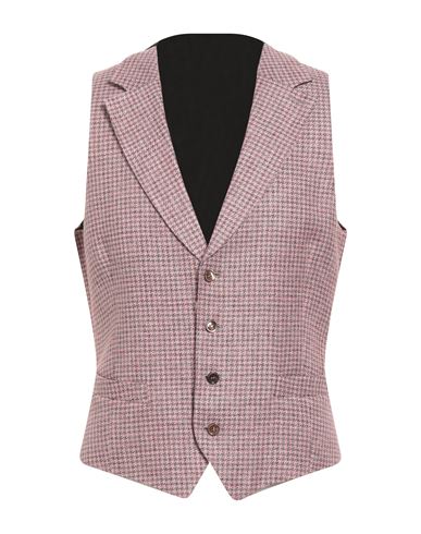 Luigi Bianchi Mantova Man Tailored Vest Pink Size 40 Linen, Silk, Cotton