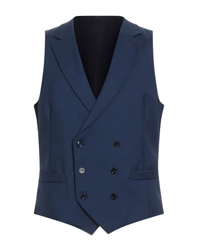 Luigi Bianchi Mantova Man Tailored Vest Blue Size 42 Virgin Wool In Blue