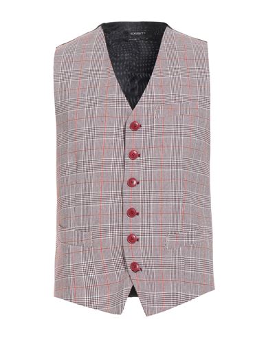Exibit Man Tailored Vest Burgundy Size L Cotton, Polyester In Red