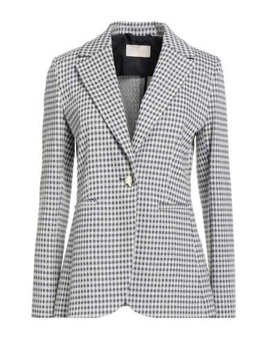 Iblues I Blues Woman Blazer Ivory Size 10 Polyester, Viscose, Cotton, Elastane In White