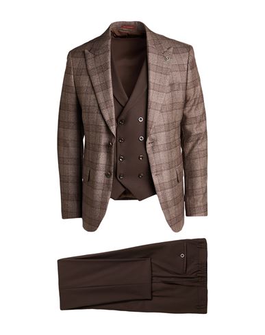 Suit Sartoria Man Suit Brown Size 42 Wool, Viscose, Polyester In Brown