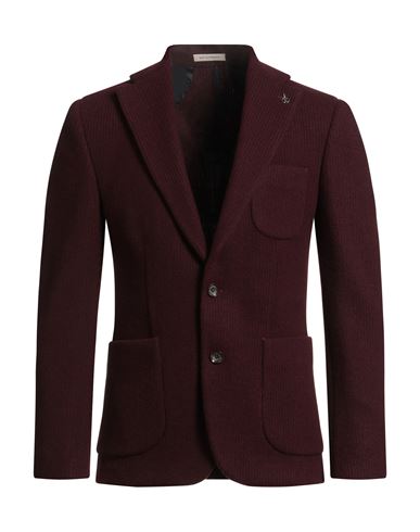 Suit Sartoria Man Blazer Burgundy Size 48 Polyester, Wool In Red