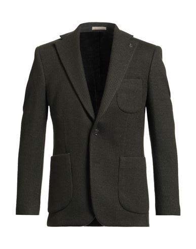 Suit Sartoria Man Blazer Military Green Size 48 Polyester, Wool In Green