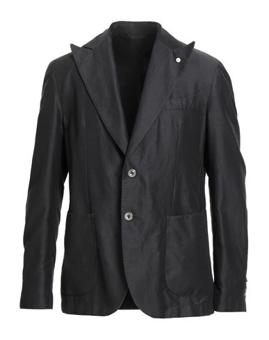Luigi Bianchi Mantova Man Blazer Charcoal Size 42 Cotton, Linen, Mohair Wool In Gray