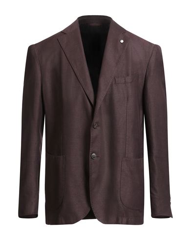 L.b.m 1911 L. B.m. 1911 Man Blazer Chocolate Brown Size 48 Cotton, Linen, Mohair Wool In Brown