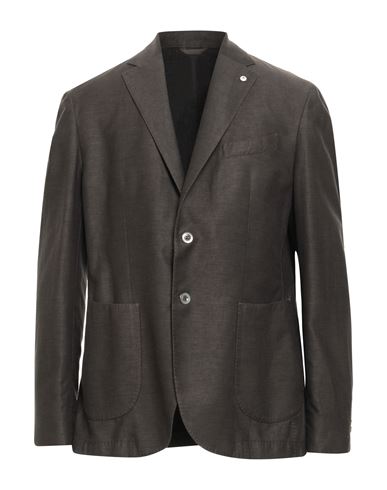 L.b.m 1911 L. B.m. 1911 Man Blazer Khaki Size 36 Cotton, Linen, Mohair Wool In Gray