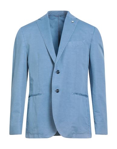 L.b.m 1911 L. B.m. 1911 Man Blazer Light Blue Size 44 Cotton, Linen In Blue