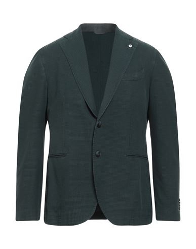 L.b.m 1911 L. B.m. 1911 Man Blazer Dark Green Size 42 Cotton, Polyamide In Green