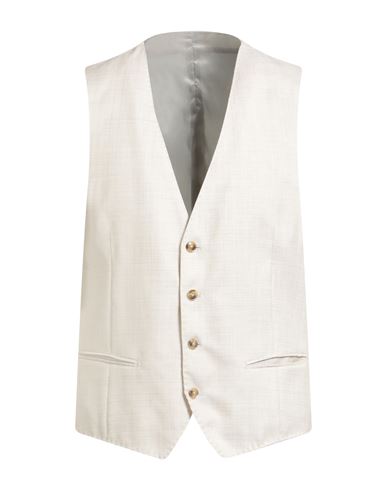 Baldessarini Man Tailored Vest Ivory Size 46 Viscose, Virgin Wool, Elastane In White
