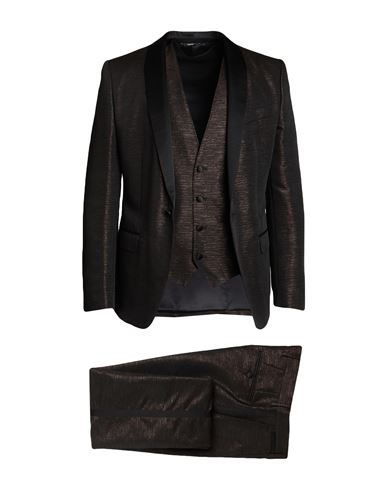 Dolce & Gabbana Martini Man Suit Dark Brown Size 36 Acetate, Silk, Polyester, Polyamide In Brown