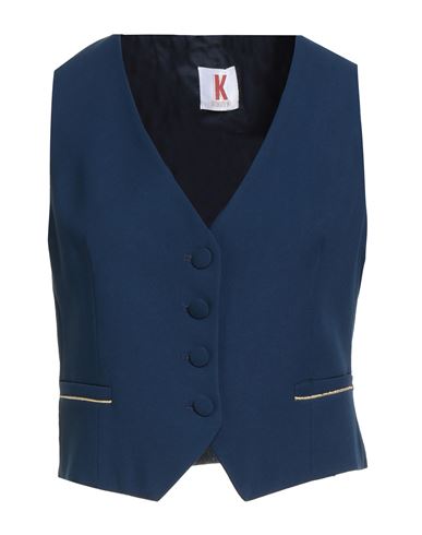 Kontatto Woman Tailored Vest Navy Size 8 Viscose, Polyester In Blue