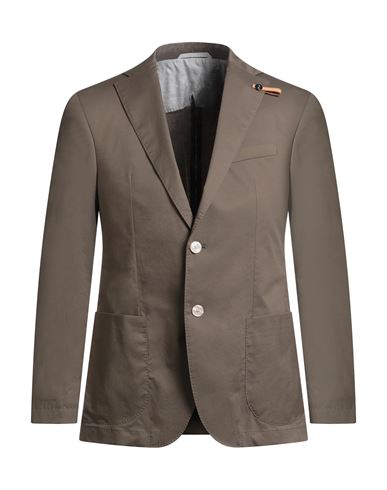 Baldessarini Man Blazer Military Green Size 44 Cotton, Elastane In Brown