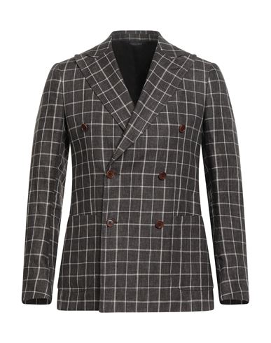 Tombolini Man Blazer Dark Brown Size 44 Linen