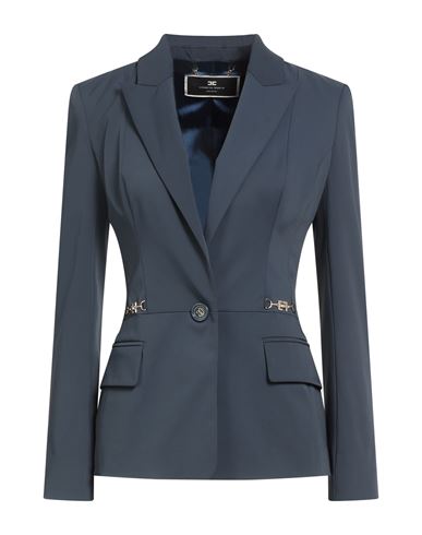 Elisabetta Franchi Woman Blazer Slate Blue Size 12 Polyester, Elastane In Blue