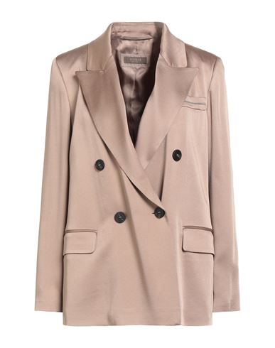 Peserico Woman Blazer Taupe Size 14 Acetate, Viscose In Gray
