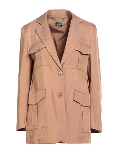 Liu •jo Woman Blazer Tan Size 6 Viscose, Linen In Brown