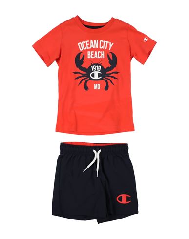 Champion Toddler Boy Tracksuit Orange Size 7 Cotton In Red