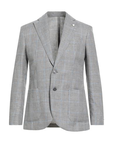 Luigi Bianchi Mantova Man Blazer Grey Size 42 Linen, Wool In Gray
