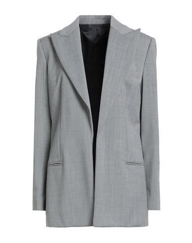 Helmut Lang Woman Blazer Grey Size 8 Wool, Virgin Wool, Elastane In Gray