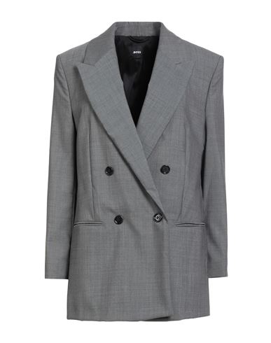 Hugo Boss Boss Woman Blazer Grey Size 6 Virgin Wool In Gray