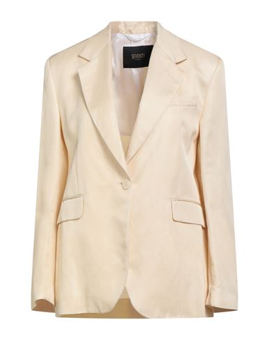 Seventy Venezia Woman Blazer Sand Size 8 Viscose, Linen In Gold