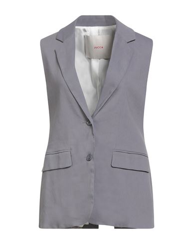 Jucca Woman Blazer Grey Size 6 Linen, Viscose, Elastane In Gray