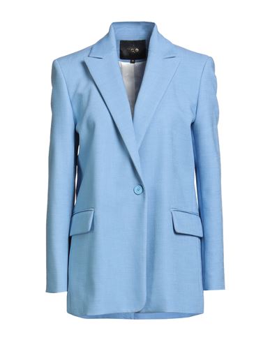 Maje Woman Blazer Light Blue Size 10 Viscose, Polyester, Elastane In Blue