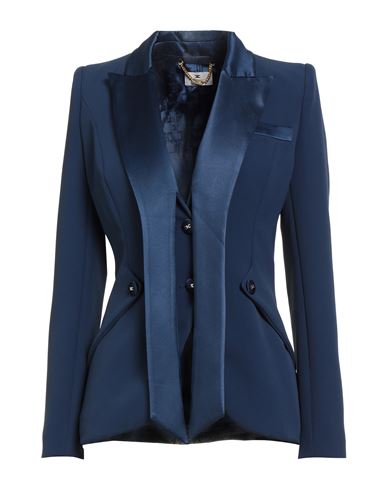 Elisabetta Franchi Woman Blazer Blue Size 10 Polyester, Elastane