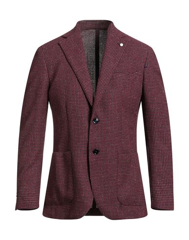 Luigi Bianchi Mantova Man Blazer Red Size 42 Wool, Silk, Polyamide, Linen In Purple
