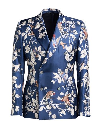 Dolce & Gabbana Man Blazer Blue Size 36 Silk In Blue