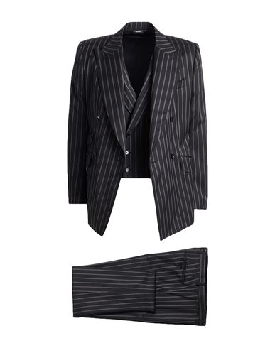 Dolce & Gabbana Man Suit Black Size 48 Wool, Cotton In Black