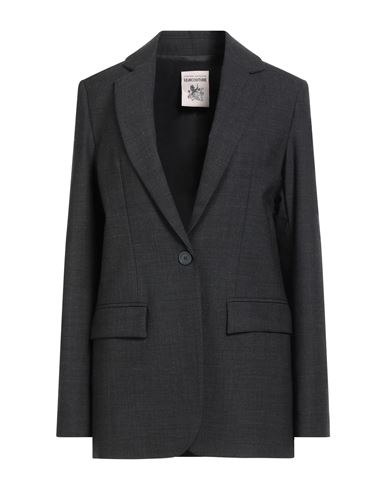 Semicouture Woman Blazer Charcoal Size 4 Polyester, Virgin Wool, Elastane In Black
