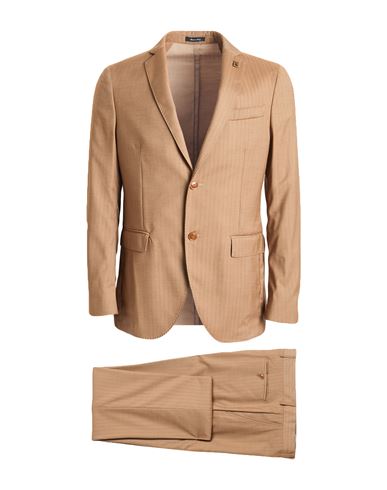 Breras Milano Man Suit Sand Size 40 Polyester, Viscose, Elastane In Brown
