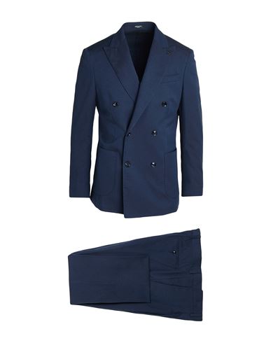 Breras Milano Man Suit Midnight Blue Size 44 Wool, Mohair Wool In Blue