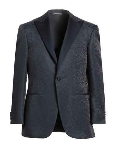 Canali Man Blazer Midnight Blue Size 48 Polyester, Wool In Blue