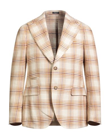 Breras Milano Man Blazer Cream Size 42 Cotton, Linen In White
