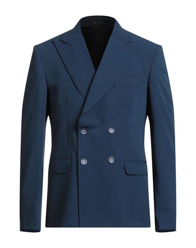 Eredi Del Duca Man Blazer Navy Size 42 Polyester, Viscose, Elastane In Blue