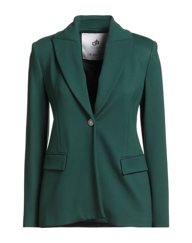 Compagnia Italiana Woman Blazer Dark Green Size 12 Viscose, Nylon, Elastane In Green
