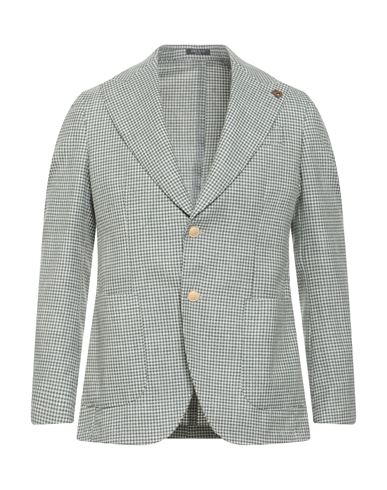 Breras Milano Man Blazer Military Green Size 42 Virgin Wool, Cotton, Linen In Green
