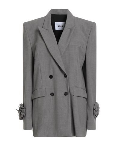 Msgm Jacket With Floral Decoration In Gray