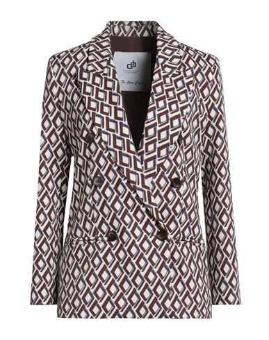 Compagnia Italiana Woman Blazer Ivory Size 10 Polyester, Elastane In Burgundy